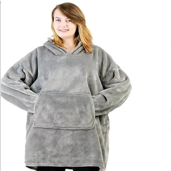 CozyWrap Winter Blanket Hoodie – Ultra-Soft, Reversible Fleece with Extra-Large Hood & Pocket